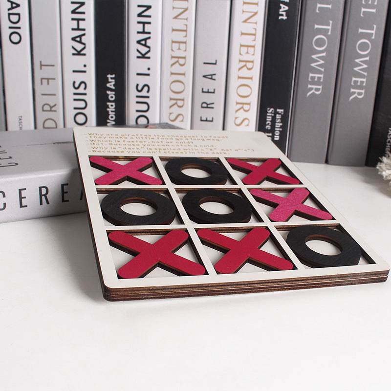 Wooden Tic Tac Toe Board Game - Logic Training Toy for Kids & Family - GUMOCRAFTS