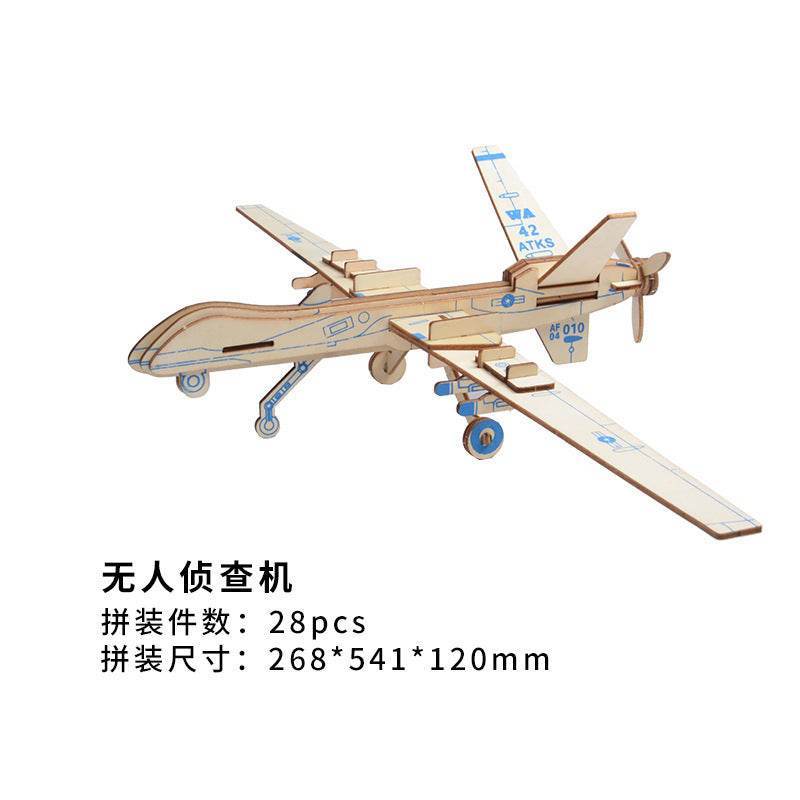 GUMOcrafts 3D Wooden Aircraft Puzzle Model - DIY Brain Teaser Toy & Home Decor - GUMOCRAFTS