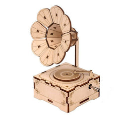 3D Wooden Gramophone Music Box Puzzle - DIY Craft & Kids Educational Toy - GUMOCRAFTS