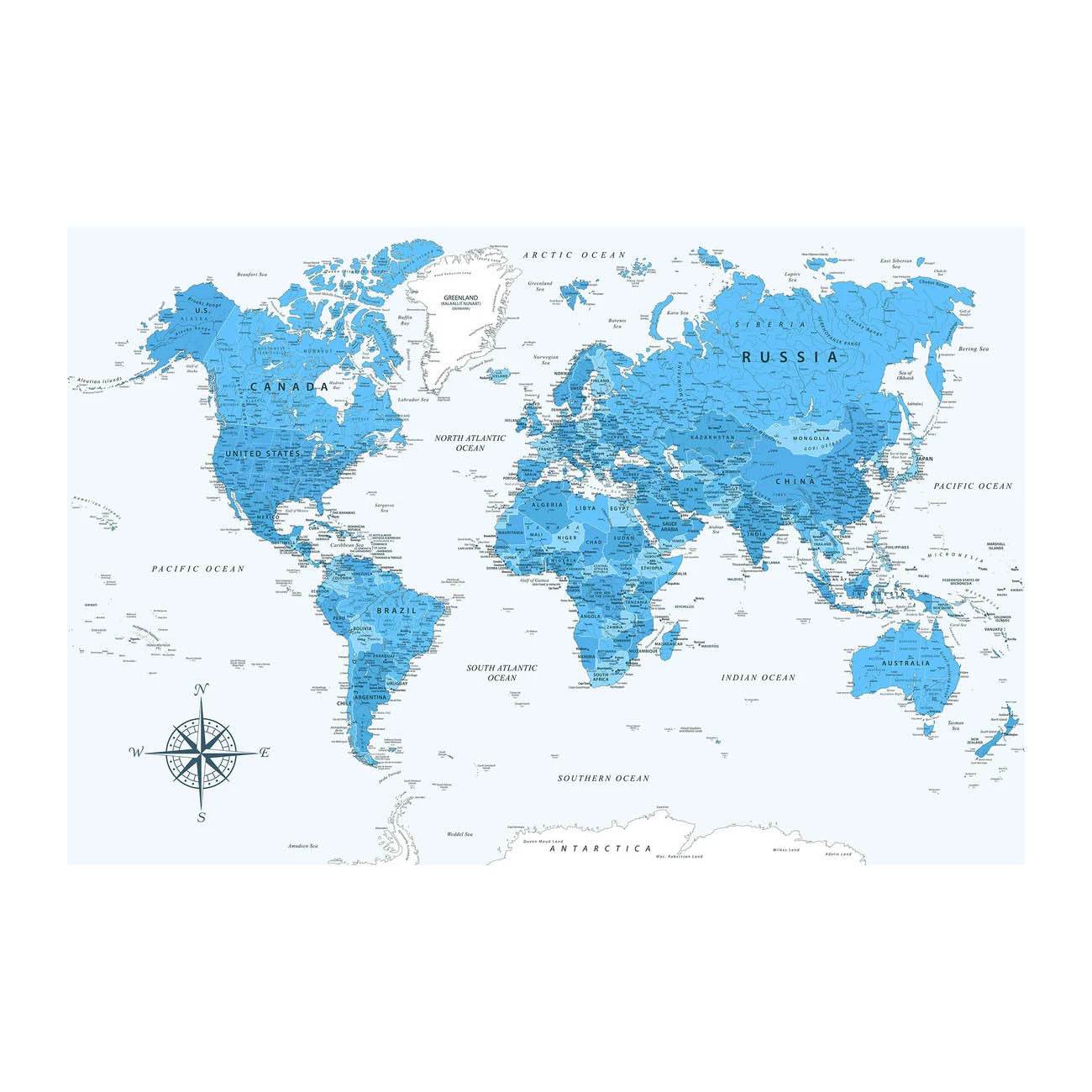 GUMOcrafts World Map Wall Decor - Custom Hanging Art for Home & Office - GUMOCRAFTS