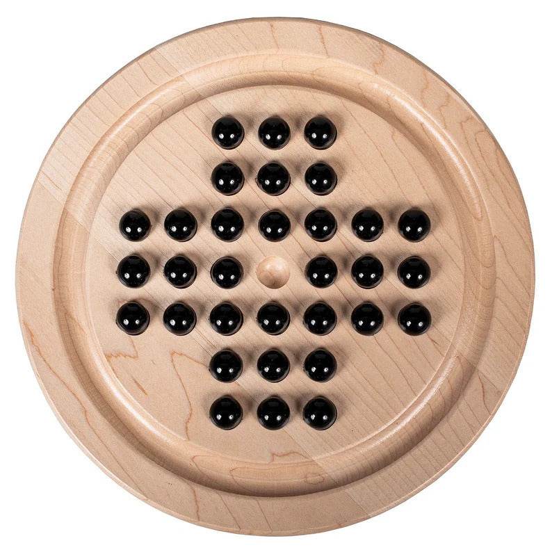 Wooden Solitaire Board Game - Logic Training Puzzle for Kids & Adults - GUMOCRAFTS