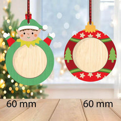 Wooden Christmas Ornaments Set - Customizable Hanging Decor for Tree & Home - GUMOCRAFTS