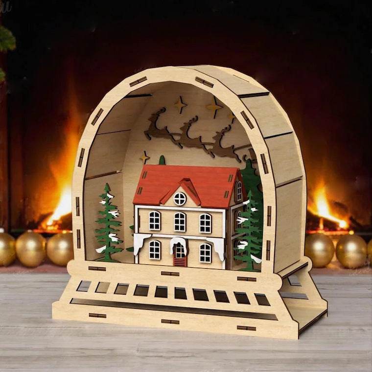 GUMOcrafts Wooden Christmas Decor Set - Church, Village & Nativity Scene Ornament - GUMOCRAFTS