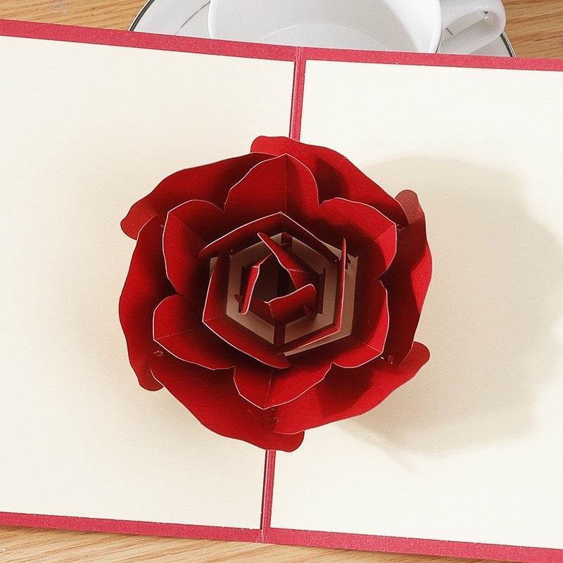 GUMOcrafts 3D Pop-Up Rose Card - Valentine's Day, Wedding & Romantic Gifting - GUMOCRAFTS