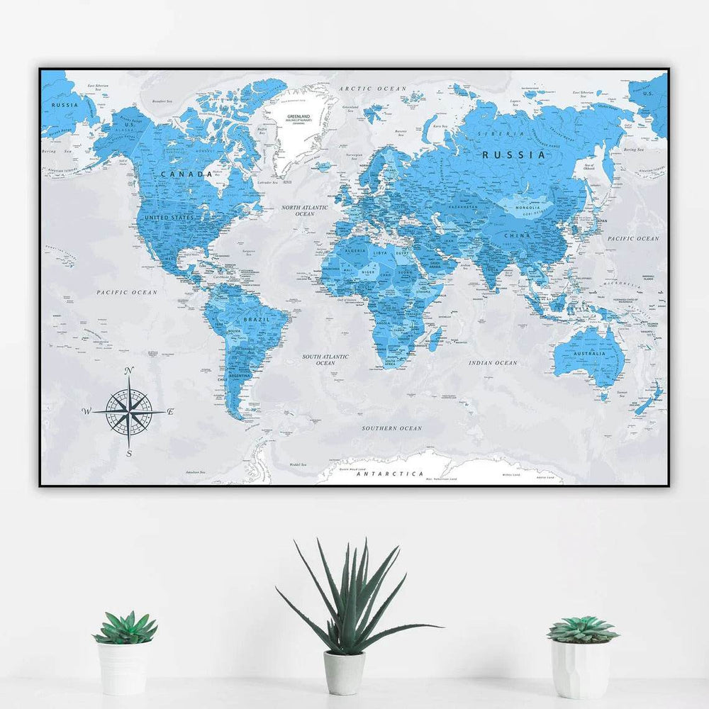 GUMOcrafts World Map Wall Decor - Custom Hanging Art for Home & Office - GUMOCRAFTS