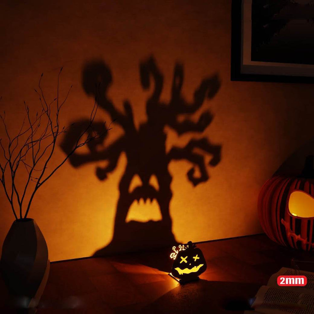 GUMOcrafts Halloween Wooden Candle Holder Set - Spooky Table Decor for Parties & Home - GUMOCRAFTS