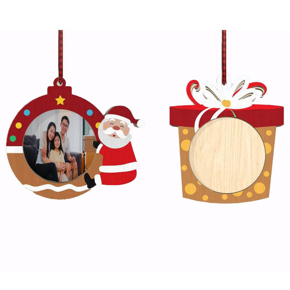 Wooden Christmas Ornaments Set - Customizable Hanging Decor for Tree & Home - GUMOCRAFTS