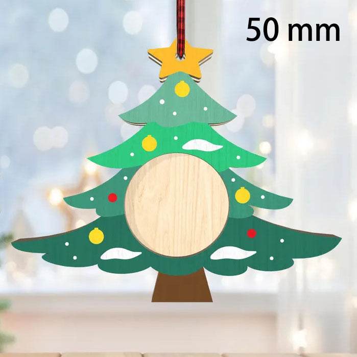 Wooden Christmas Ornaments Set - Customizable Hanging Decor for Tree & Home - GUMOCRAFTS