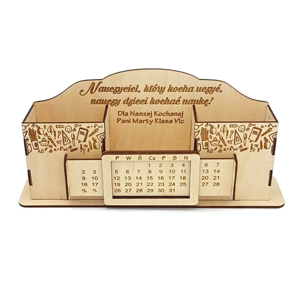 GUMOcrafts Wooden Desktop Organizer - Multi-Compartment Storage Box for Home & Office - GUMOCRAFTS