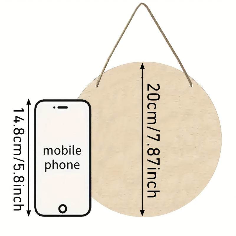 GUMOcrafts 2pcs Round Wooden Decorative Sign - 7.87Inch 'Welcome' & 'Merry Christmas' for Home & Outdoor - GUMOCRAFTS