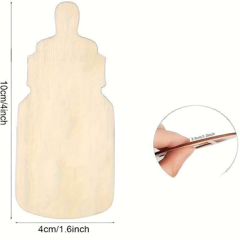 GUMOcrafts 50pcs Wooden Pacifier Bottle Shaped Pieces - DIY Painting & Graffiti Crafts for Decor - GUMOCRAFTS